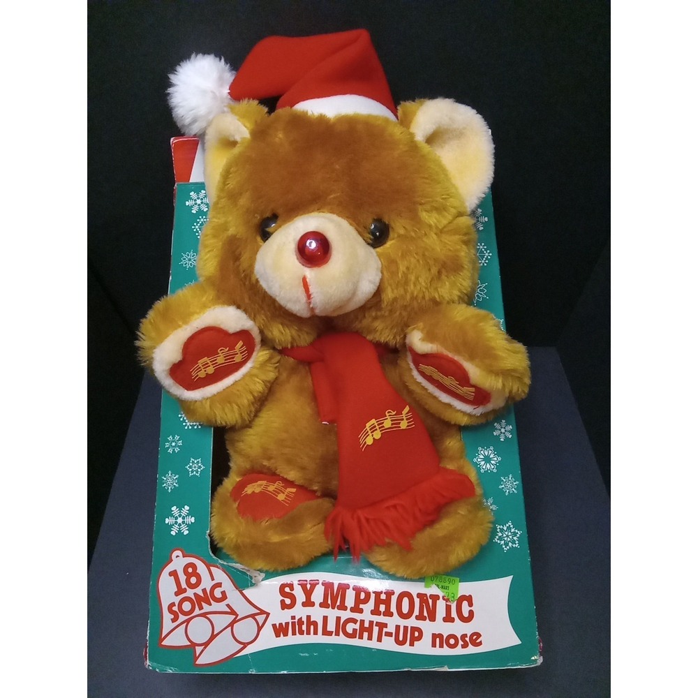Dayton Hudson SANTA BEAR Dandee Plush Hat Lights Up Musical Original Box Rare